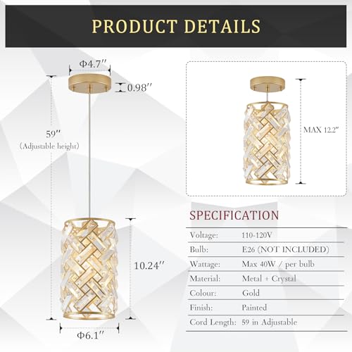 Modern Crystal Pendant Light Fixture 3