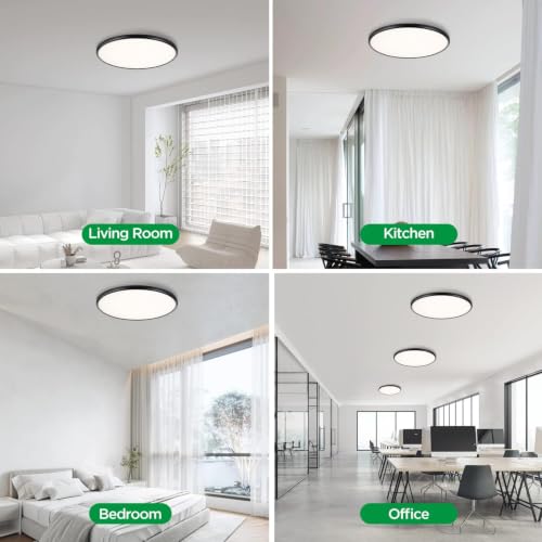 2 Pack 18" Dimmable Flush Mount Ceiling Light Fixture (2 Count)