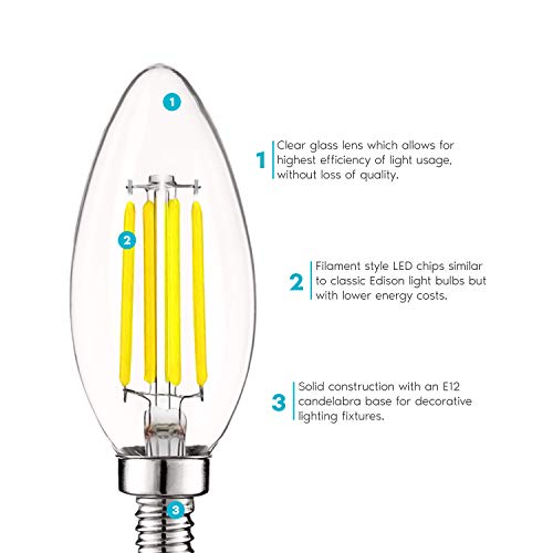 Vintage Candelabra LED Bulb 60W Equivalent (6 Count)