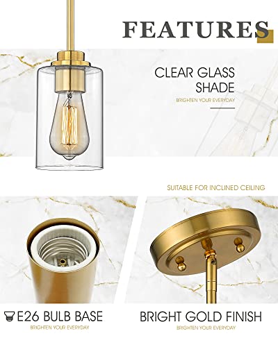 Brass Pendant Lights Kitchen Island 2 Pack (2 Count)