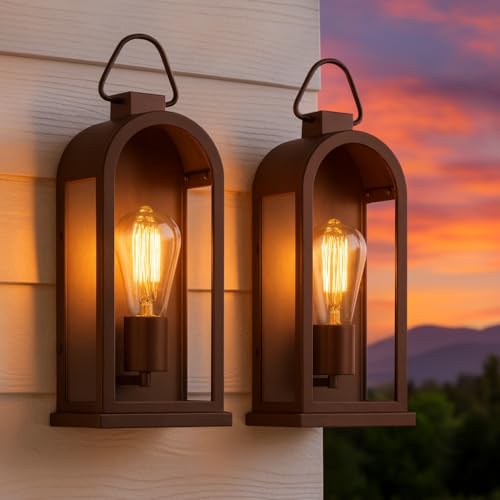 15" Outdoor Wall Light Bronze Porch Light 2 (2 Count)