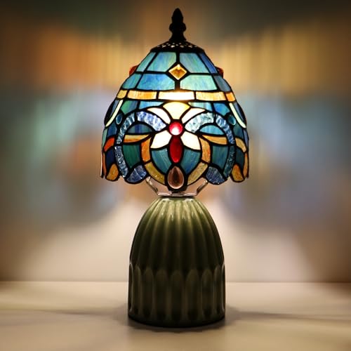Tiffany Stained Glass Mushroom Table Lamp 12.5 Inch