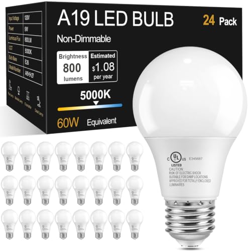 A19 LED Light Bulbs (24 Count)
