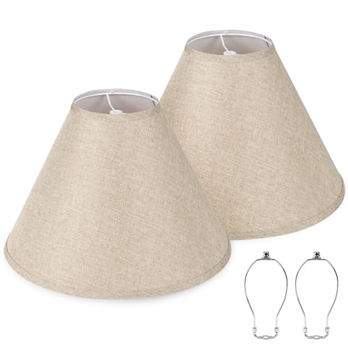 16 Inch Tan Linen Lamp Shades (2 Count)