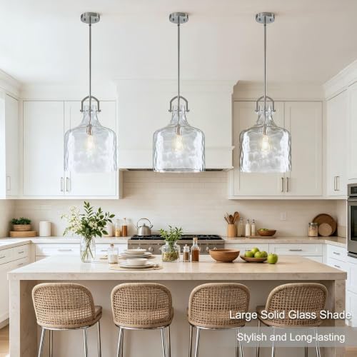 15" Oversized Large Hammered Glass Pendant Lights Kitchen Island Lighting