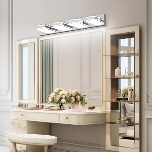 Modern Chrome Vanity Light for Bathroom 4 (4 Count)