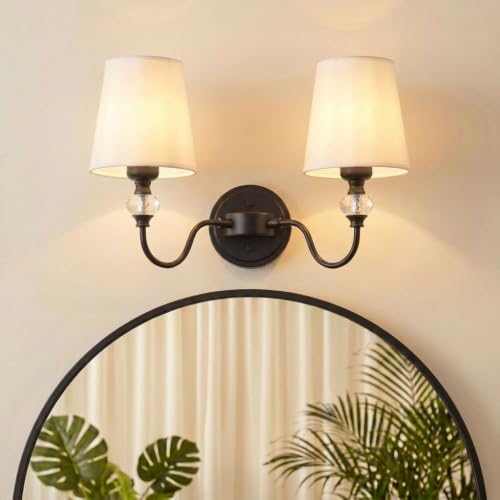 2 Light Vintage Bathroom Vanity Light Fixtures Over Mirror
