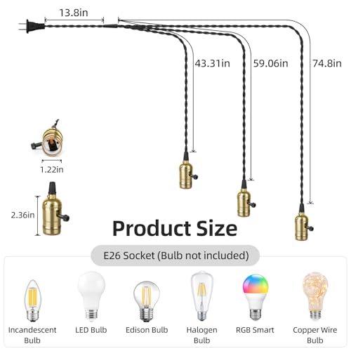 Plug in Pendant Light Cord Kit