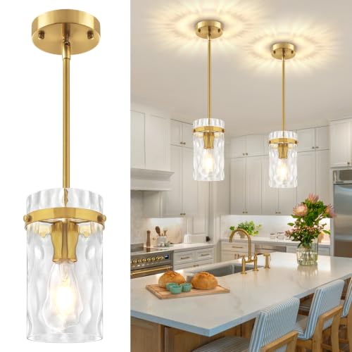 2 Pack Gold Pendant Lights Kitchen Island Modern Hanging Light Fixture (2 Count)