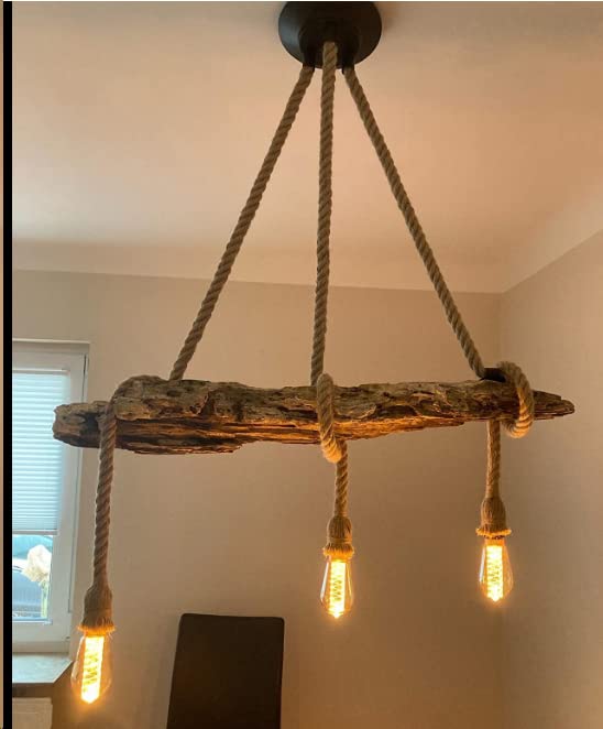 3 Light Hemp Rope Chandelier