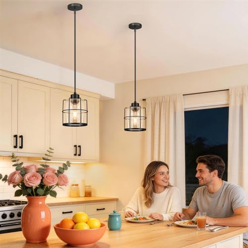 Black Pendant Lights Kitchen Island Set of 2 (2 Count)
