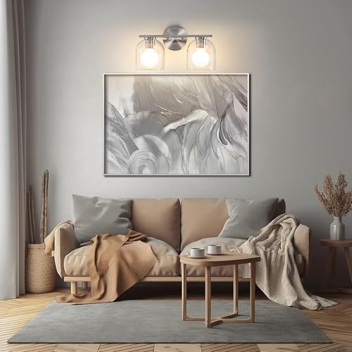 Modern Brushed Nickel 14.2 Inch Bathroom Vanity Light Fixtures