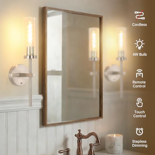 Battery Operated Wall Sconces Set of 2 (2 Count)