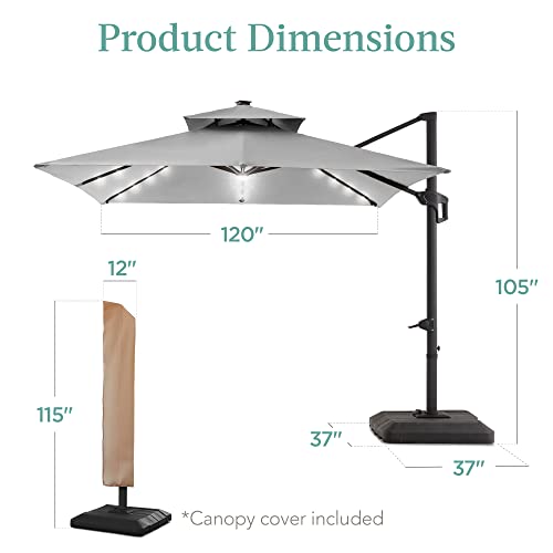 10x10ft Cantilever Patio Umbrella w