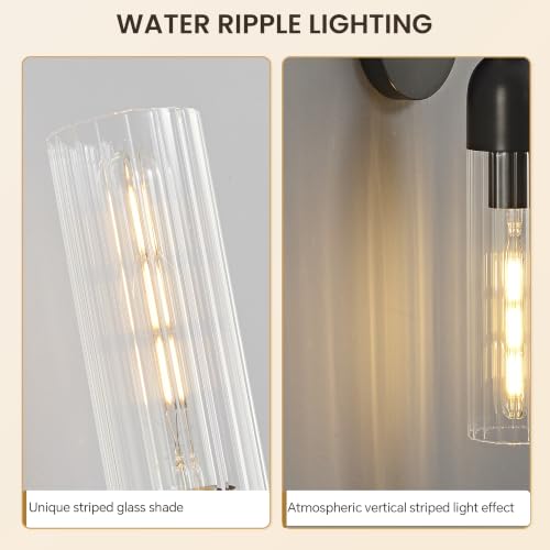 Bathroom Wall Sconces 24in Strip Glass Sconces Hardwired 2PK