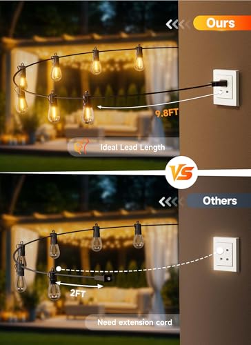 31FT Outdoor String LED Patio Lights Waterproof