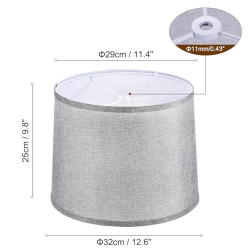 Lamp shades for Table Lamps 11.4" Top x 12.6" Bottom x 9.8" High Drum Lamp shades for Floor Lamps Medium Linen Lampshade Easy Assembly for Lamp Replacement