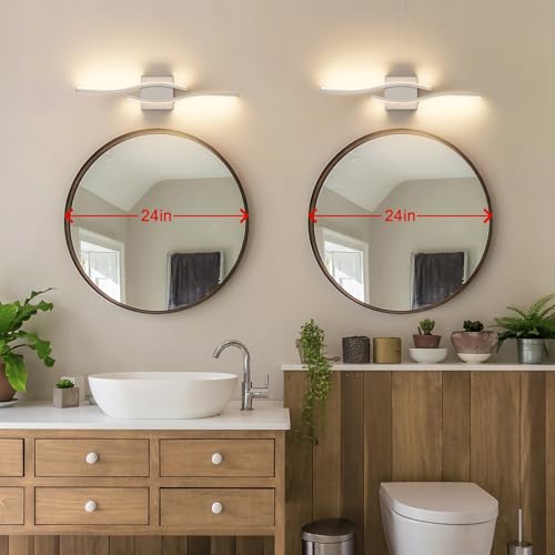 Brushed Nickel Bathroom Vanity Lights Fixtures Over Mirror 5CCT Dimmable Bathroom Light Fixture Modern Vanity Lighting Bar Led Bath Vanity Light 23 Inch Wall Lamp