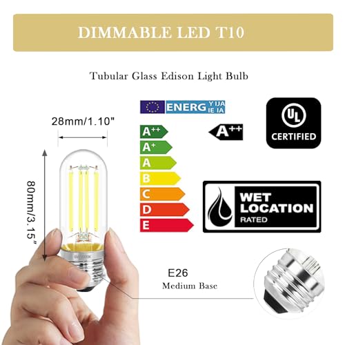 3.2 Inch 5000K Daylight White E26 LED Bulb 60 Watt Equal (6 Count)