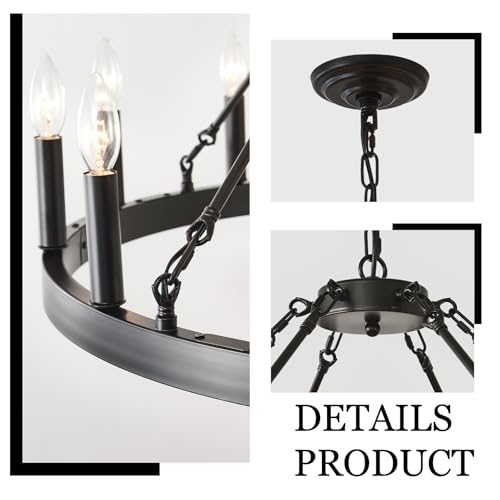 60 Inch Wagon Wheel Chandelier Extra Large Round Farmhouse Light Fixture