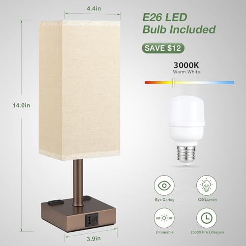 Brown Touch Lamps Set of 2 for Bedroom