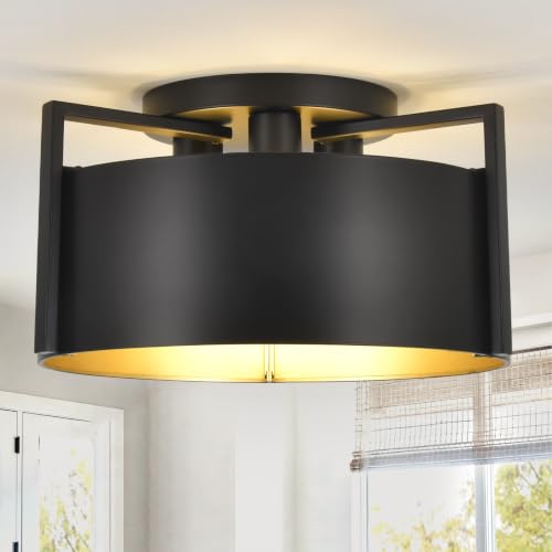 Black Semi Flush Mount Ceiling Light