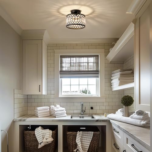 Crystal Black Ceiling Light