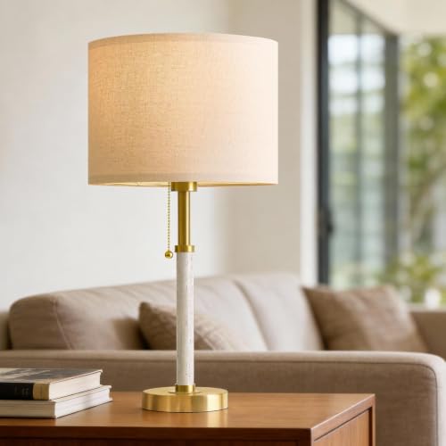 Wood Table Lamps 22" Mid Century Modern Lamps for Bedroom Living Room Lamps (2 Count)