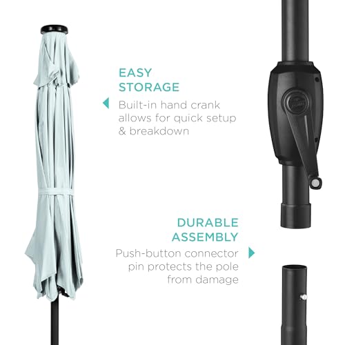 7.5ft Solar Umbrella LED Lighted Patio Umbrella