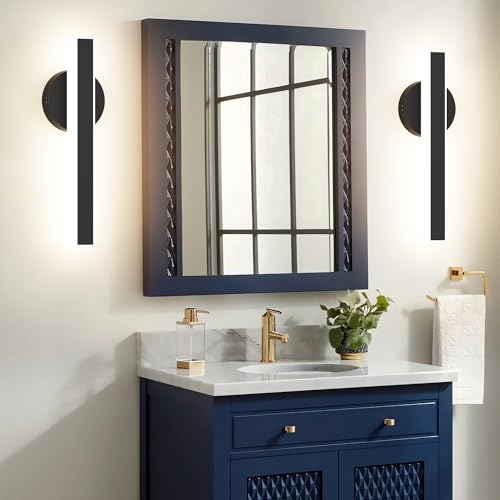Black Wall Sconce Hardwired Modern LED 18W Wall Sconce Set of Two