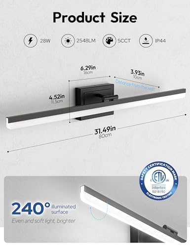 Modern Bathroom Vanity Light 31.5 inch