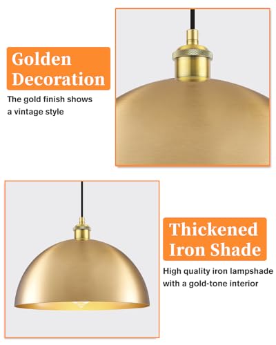 Gold Pendant Lights (2 Count)