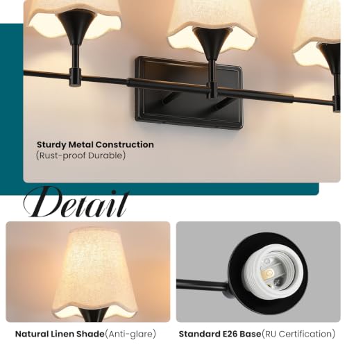 Modern Bathroom Vanity Light Fixtures (Matte Black / 5 LIGHT)