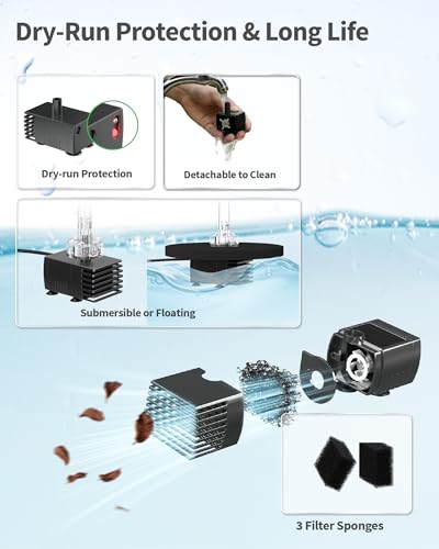 8W Solar Fountain Pump with 3200mAh Battery Backup & LED Lights