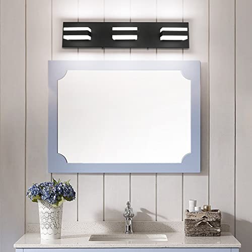 Black Bathroom Vanity Light Fixtures Over Mirror LED Dimmable 3 Lights Bath Lighting Restroom Light Modern Vanity Lights for Bathroom Bath Lights ETL Listed