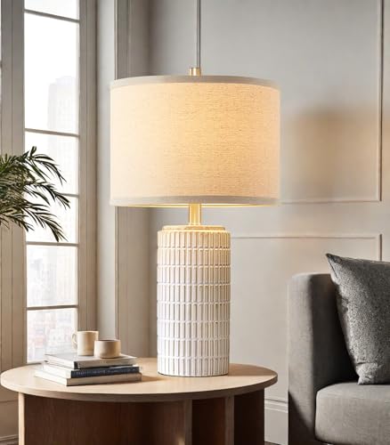 23'' Set of 2 Modern Ceramic Table Lamps for Living Room Bedroom (2 Count)