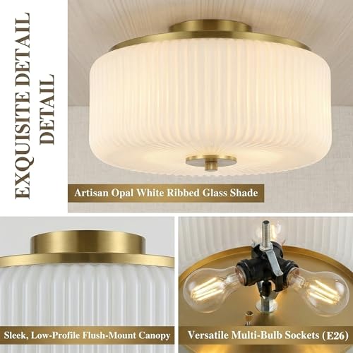 3 Light Gold Flush Mount Ceiling Light