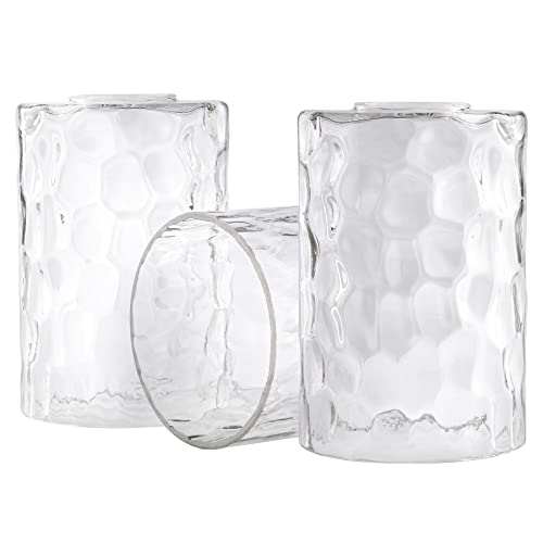 3 Pack Clear Hammered Water Ripple Glass Shade Replacement (3 Count)