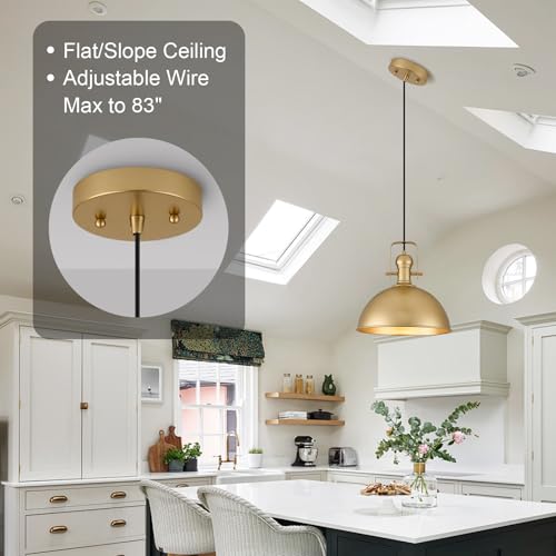 12 Inch Gold Modern Pendant Lights for Kitchen Island 3 Pack (3 Count)