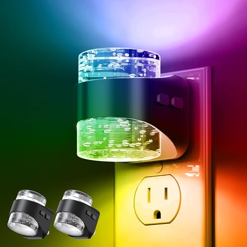 Night Light RGB Bubble Night Lights Plug into Wall (2 Count)