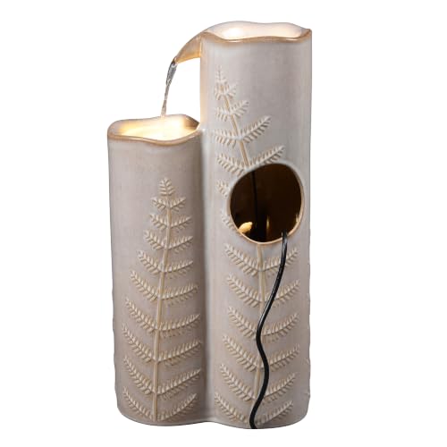 Triple Column Ivory Ceramic Fountain