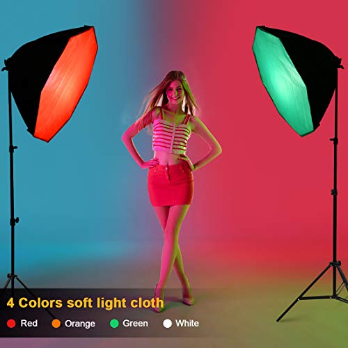 Softbox Continuous Lighting Kit 1 Pack for Camera Photo Video Photography Studio Light with 28'' x 28''Octagon Softbox and Dimmable Super Bright Bulb