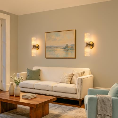 14in Modern Natural Alabaster Wall Sconce