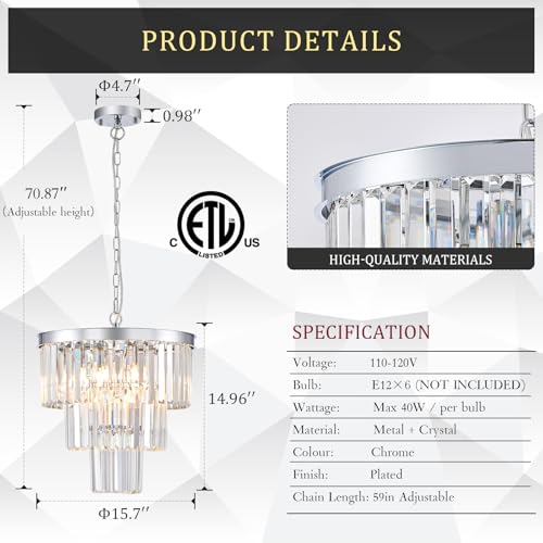 16" Modern Crystal Chandeliers