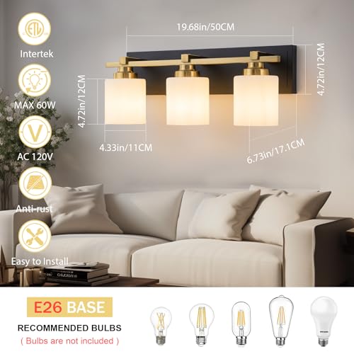 Modern Bathroom Light Fixtures Over Mirror (3 Count)
