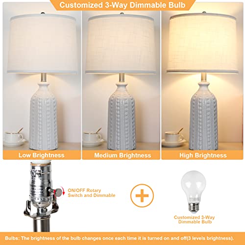 White Ceramic Table Lamp 24.5"