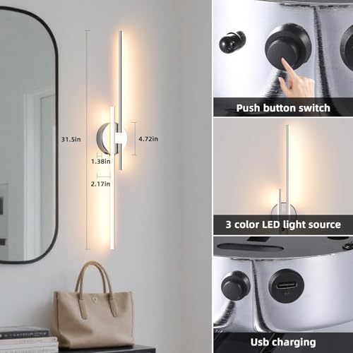 Wireless Battery Operated Wall Sconces with Remote (2 Count)