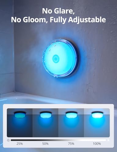 Rechargeable RGB Ambient Shower Light Waterproof Inside (2 Count)