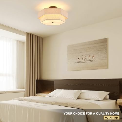 18" Large Black Semi Flush Mount Ceiling Light