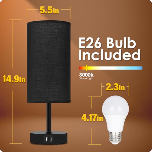 Bedside Lamp with USB Port